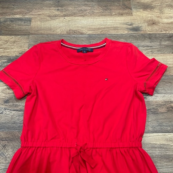 Tommy Hilfiger Red Short Sleeve Crew Neck Sundress - Picture 6 of 15